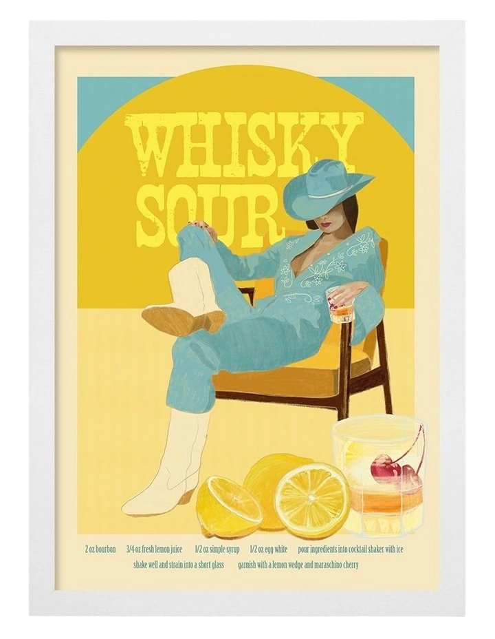 Australian Made Western Chill Vibes Art Print White Frame image 1