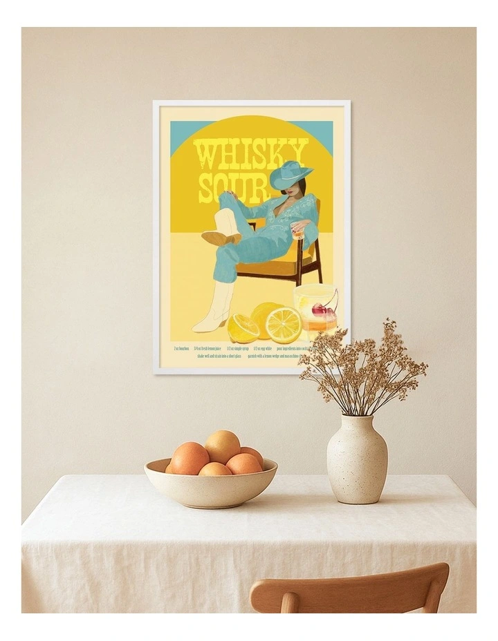 Australian Made Western Chill Vibes Art Print White Frame image 2