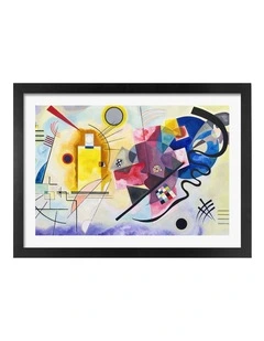 Australian Made Yellow-Red-Blue Art Print Black Frame