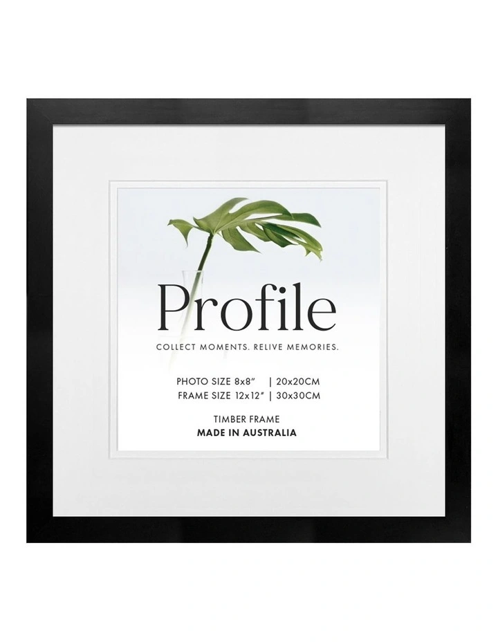 Australian Made Decorator Timber Photo Frame 12x12 Inch/8x8 Inch in Black image 1