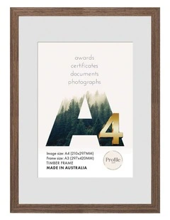 Australia Made Timber Certificate Photo Frame A3/A4 in Chestnut