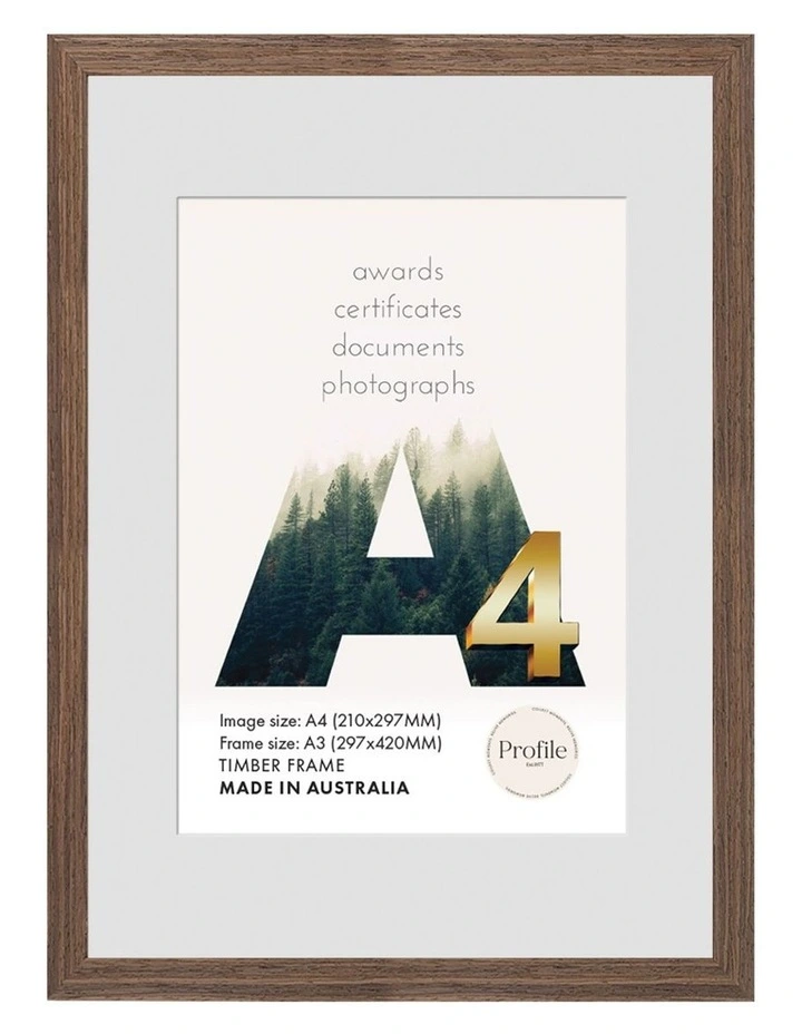 Profile Australia 30x20mm Made Timber Certificate Photo Frame in Chestnut image 1