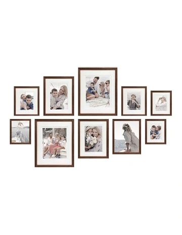 Australian Made Gallery Wall Set C (10 Frames) in Chestnut