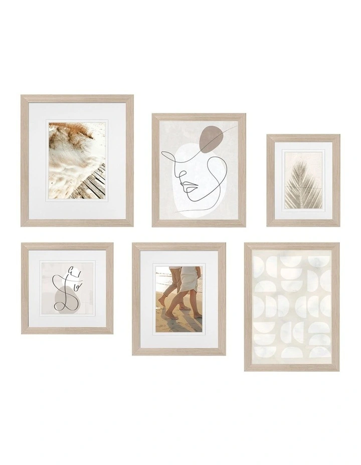 Australian Made Gallery Wall Set B (6 Frames) in Polar Birch image 1