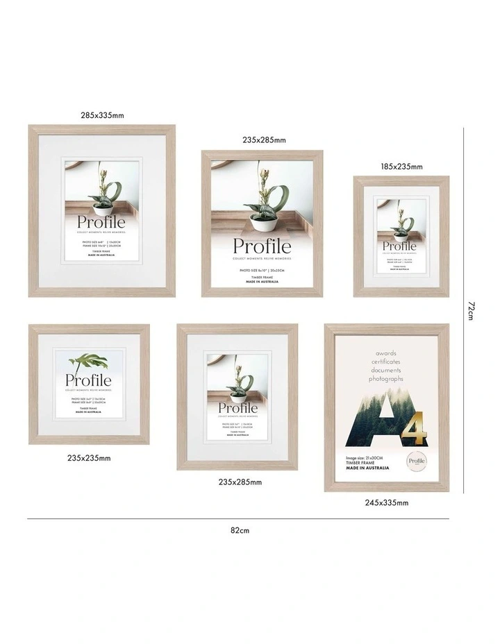 Australian Made Gallery Wall Set B (6 Frames) in Polar Birch image 3