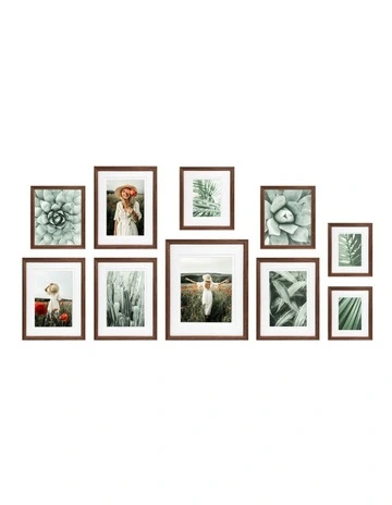 Australian Made Gallery Wall Set F (10 Frames) in Chestnut