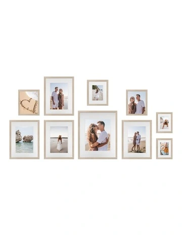 Australian Made Gallery Wall Set F (10 Frames) in Polar Birch