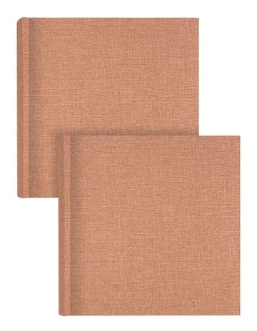 Plush Linen Photo Album (200ph) - 2 Pack Bundle in Nutmeg
