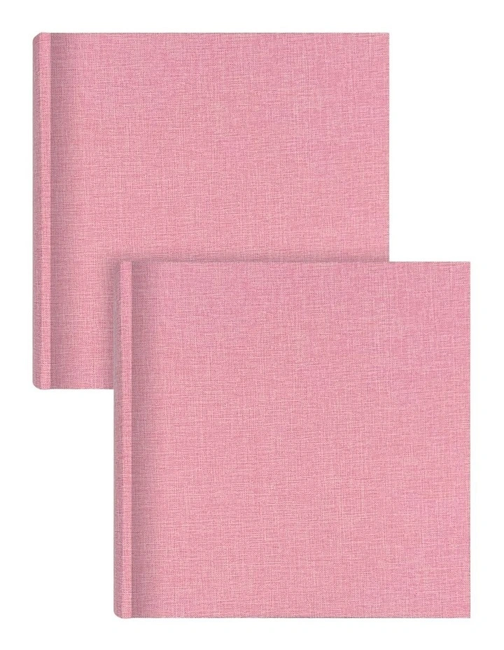 Plush Linen Photo Album (200ph) - 2 Pack Bundle in Pink image 1