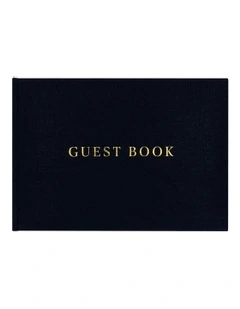 Guest Book 60 Sheets 230x160mm in Black Linen