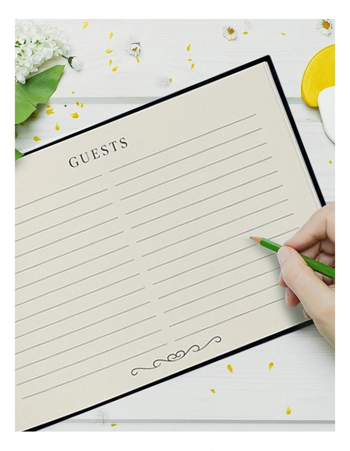 Guest Book 60 Sheets 230x160mm in Black Linen image 2
