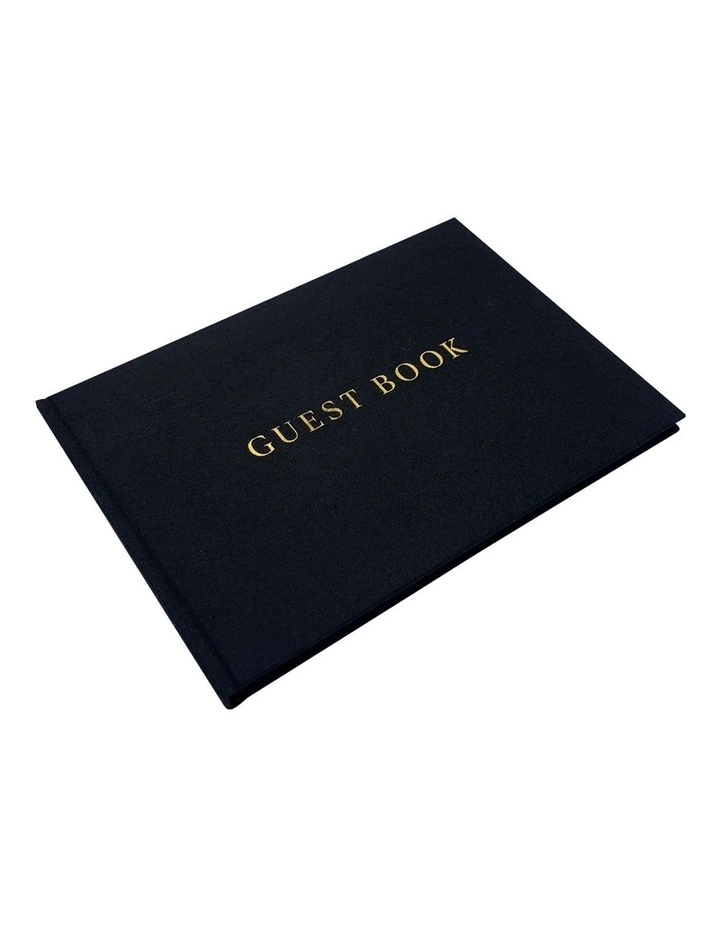 Guest Book 60 Sheets 230x160mm in Black Linen image 3