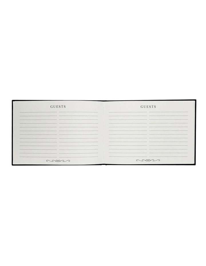 Guest Book 60 Sheets 230x160mm in Black Linen image 7