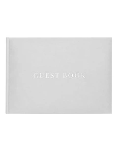 Guest Book 60 Sheets 230x160mm in White Linen