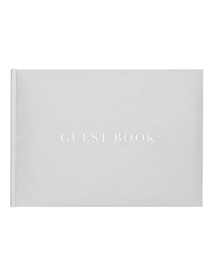 Guest Book 60 Sheets 230x160mm in White Linen image 1