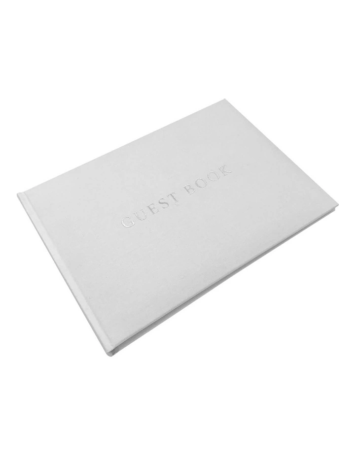 Guest Book 60 Sheets 230x160mm in White Linen image 3
