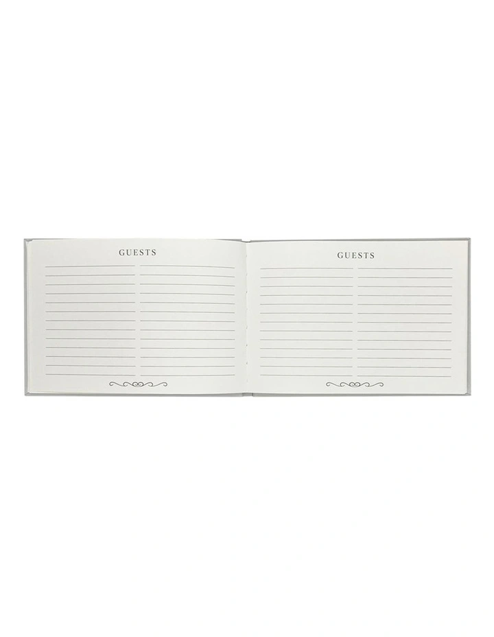Guest Book 60 Sheets 230x160mm in White Linen image 7