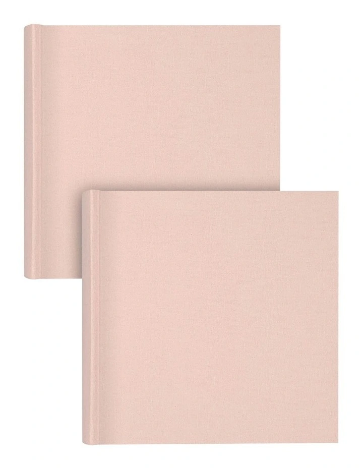 Plush Linen Photo Album Peony 200Photo 2 Pack in Pink image 1