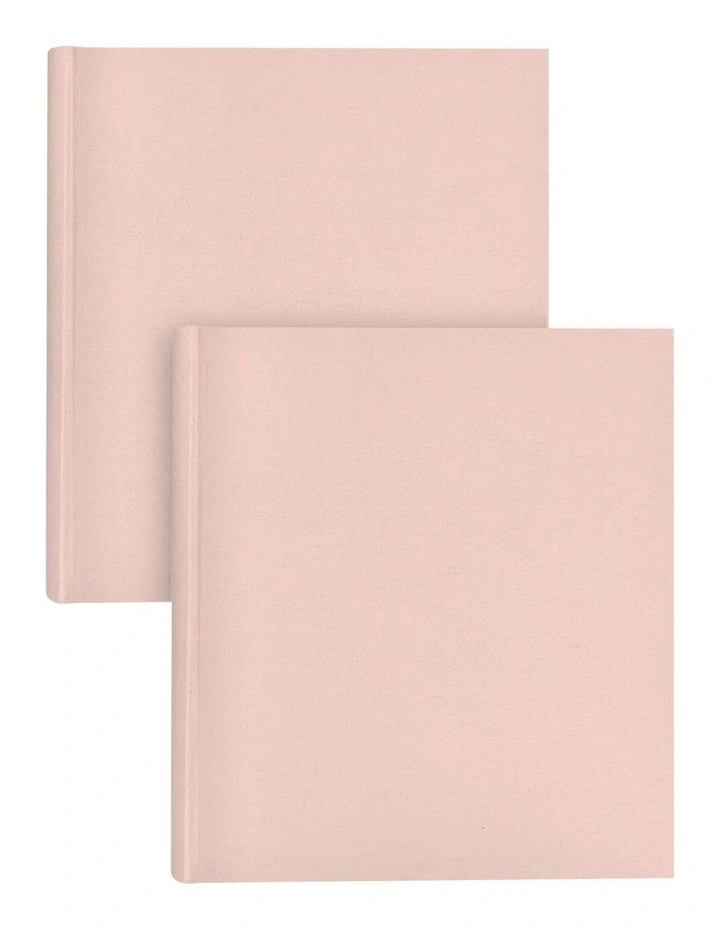 Plush Linen Photo Album Peony 500 Photo 2 Pack in Pink image 1