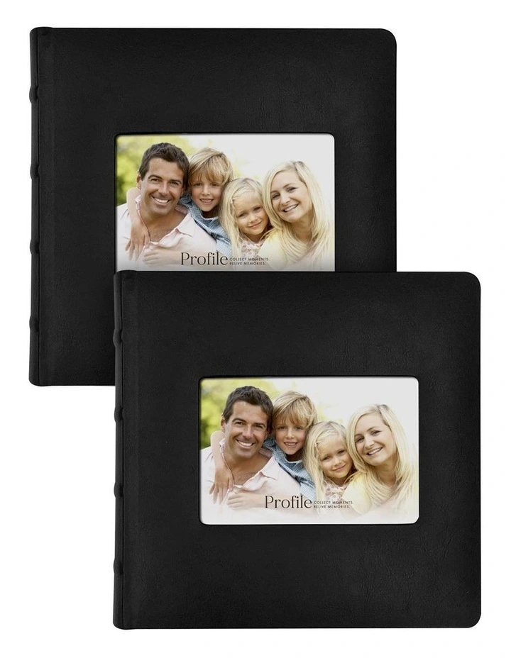 Prestige Leather Photo Album 200 Capacity 2Pack in Black image 1