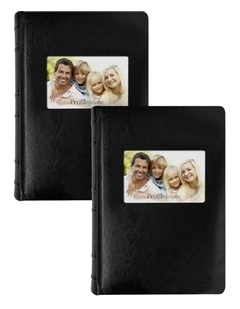 Prestige Leather Photo Album 300 Capacity 2 Pack in Black