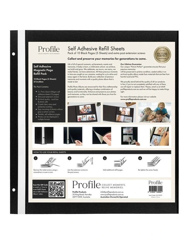 Self-Adhesive Refill Pack 275x300 3 Pack in Black image 5