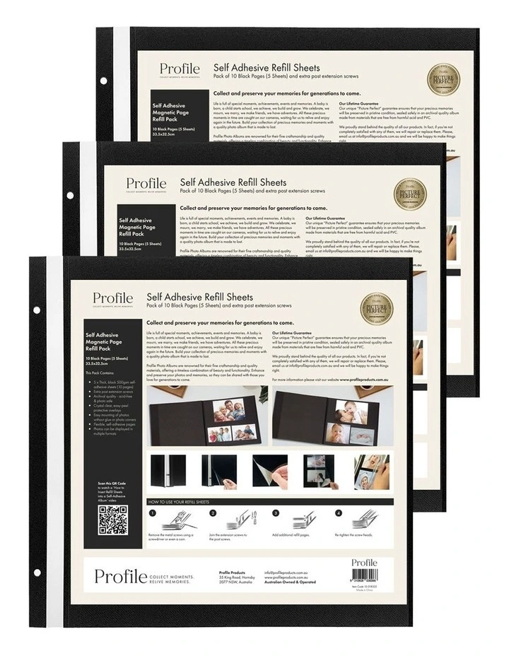 Self-Adhesive Refill Pack 335x325 3Pack in Black image 1