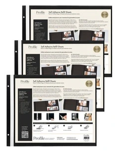 Self-Adhesive Refill Pack 375x300 3 Pack in Black