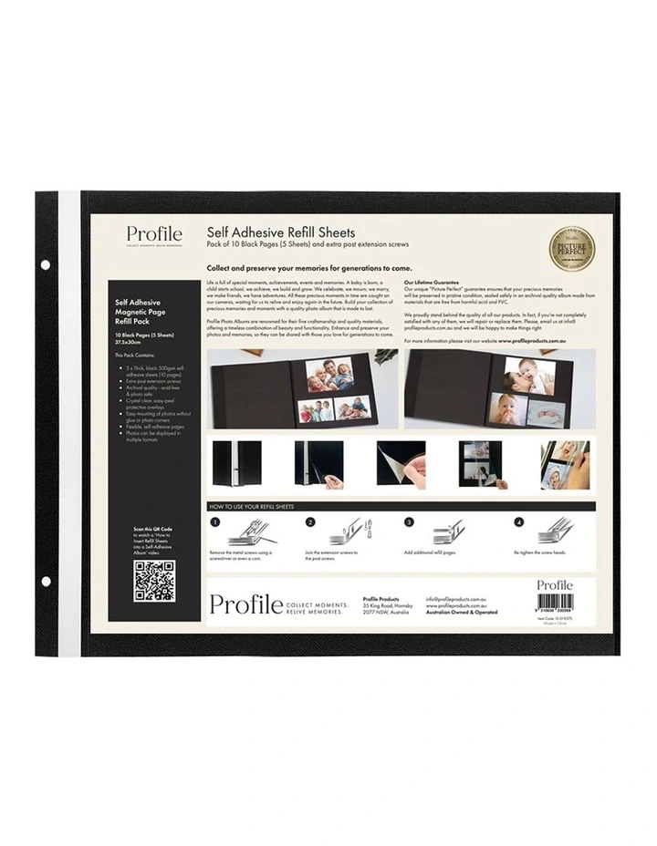 Self-Adhesive Refill Pack 375x300 3 Pack in Black image 6