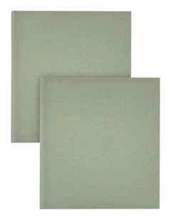 Plush Linen Photo Album Sage (500ph) - 2 Pack Bundle