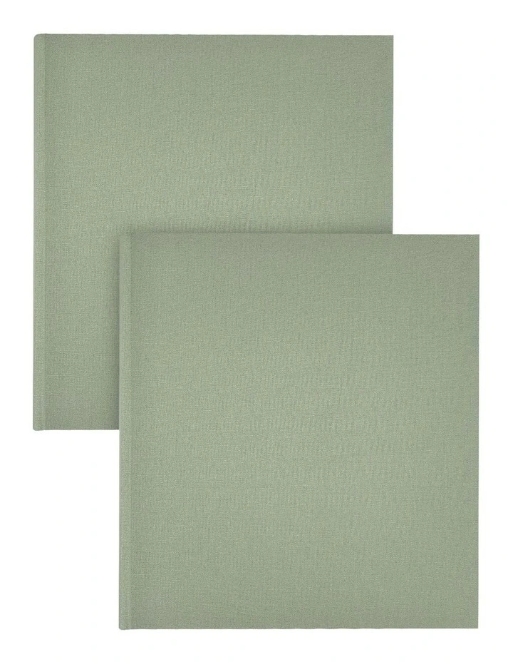 Plush Linen Photo Album Sage (500ph) - 2 Pack Bundle image 1