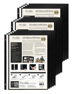 Self-Adhesive Refill Pack A4 (210x297) in Black - 3 Pack Bundle