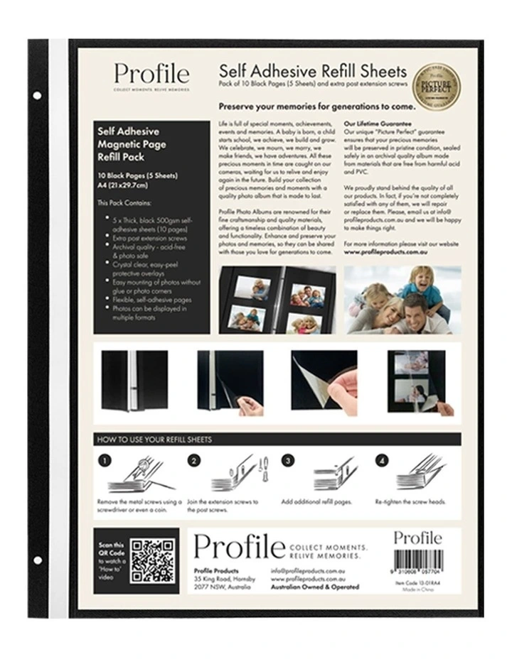 Self-Adhesive Refill Pack A4 (210x297) in Black - 3 Pack Bundle image 3