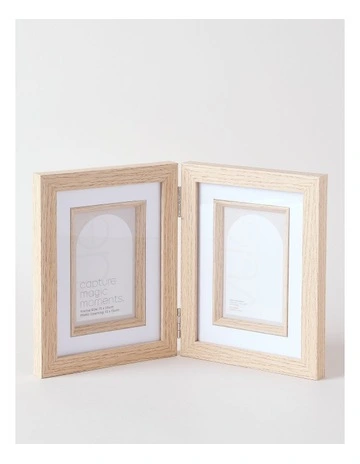 Natural Double Photo Frame 15x20cm