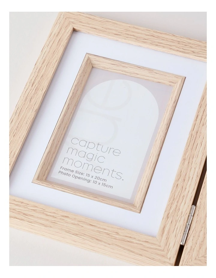 Natural Double Photo Frame 15x20cm image 2