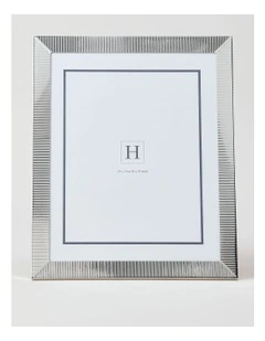 Grace Fine Ribbed Metal Photo Frame 20x25cm in Silver