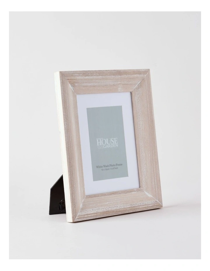 White Wash Timber Photo Frame 10x15cm in White image 2