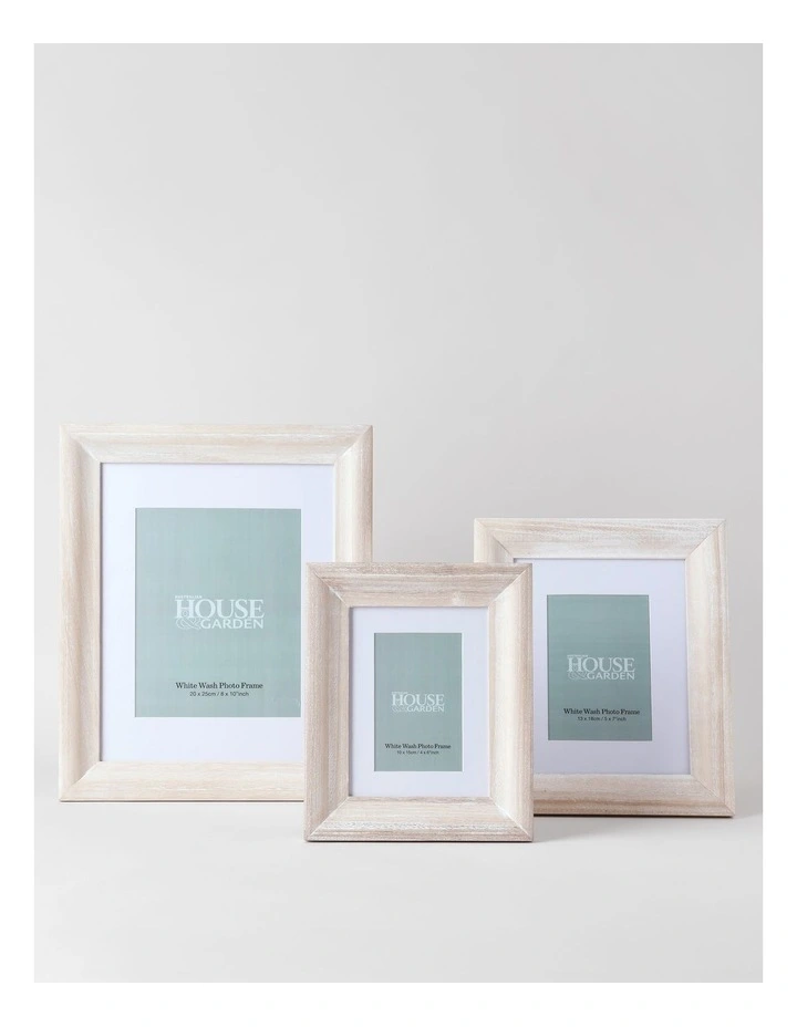 White Wash Timber Photo Frame 10x15cm in White image 4