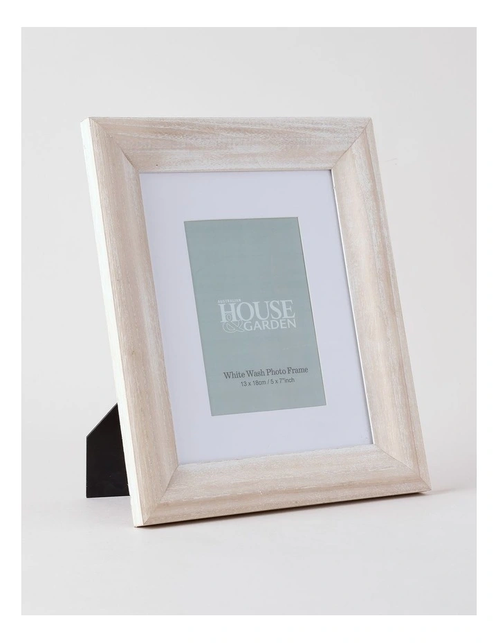 White Wash Timber Photo Frame 13x18cm in White image 2