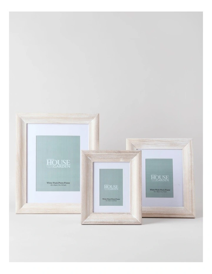 White Wash Timber Photo Frame 13x18cm in White image 4
