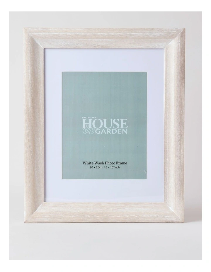 White Wash Timber Photo Frame 20x25cm in White image 1