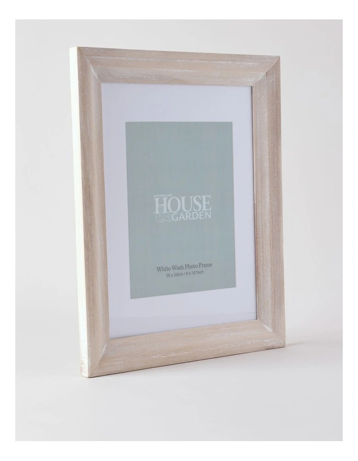 White Wash Timber Photo Frame 20x25cm in White image 2