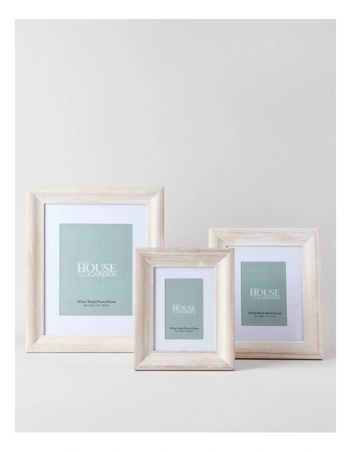 White Wash Timber Photo Frame 20x25cm in White image 4