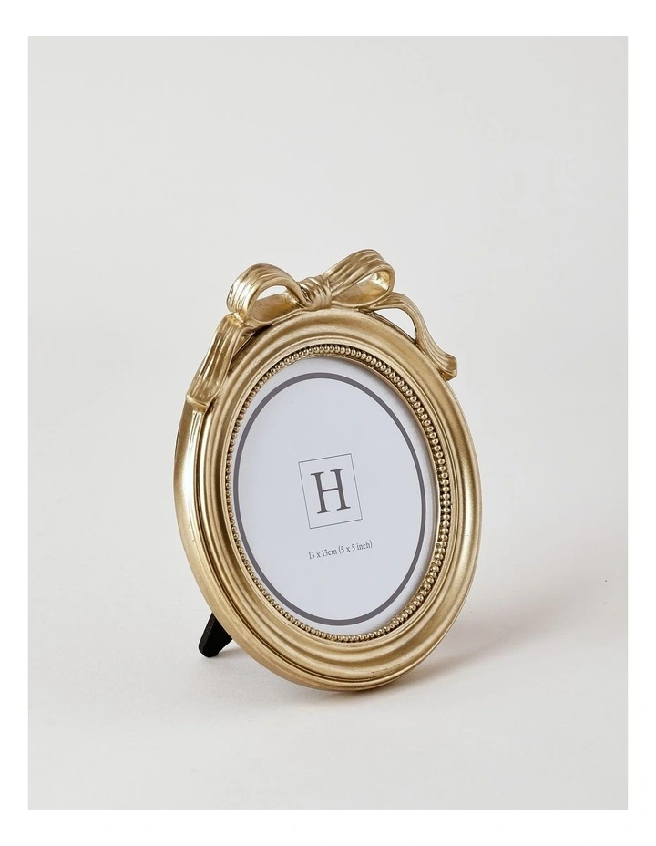 Harper Bow Photo Frame 13x13cm in Gold image 2