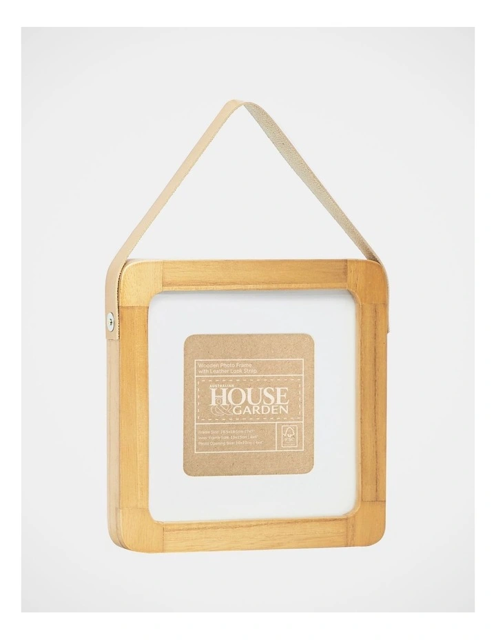 Hanging Wood Photo Frame 6x6 Matted to 4x4 in Natural image 3