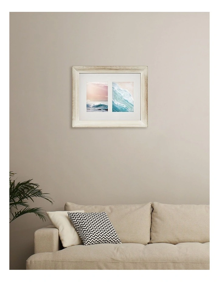 Wood Photo Frame 11x14 Matted to 2x5x7  in White Wash image 2