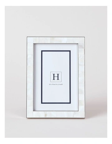 Mother of Pearl 10x15cm Shiny Metal Photo Frame Silver