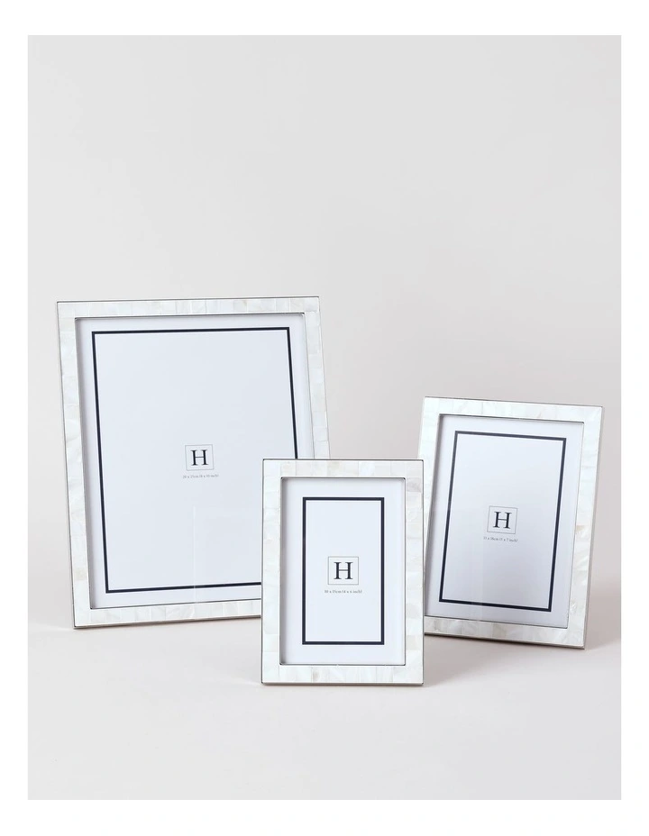 Mother of Pearl 10x15cm Shiny Metal Photo Frame Silver image 4