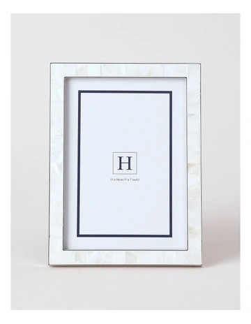 Mother of Pearl 13x18cm Shiny Metal Photo Frame Silver