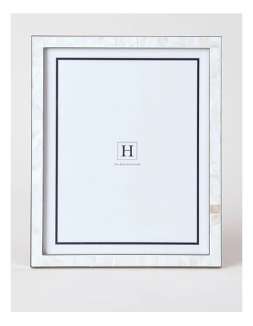 Mother of Pearl 20x25cm Shiny Metal Photo Frame Silver